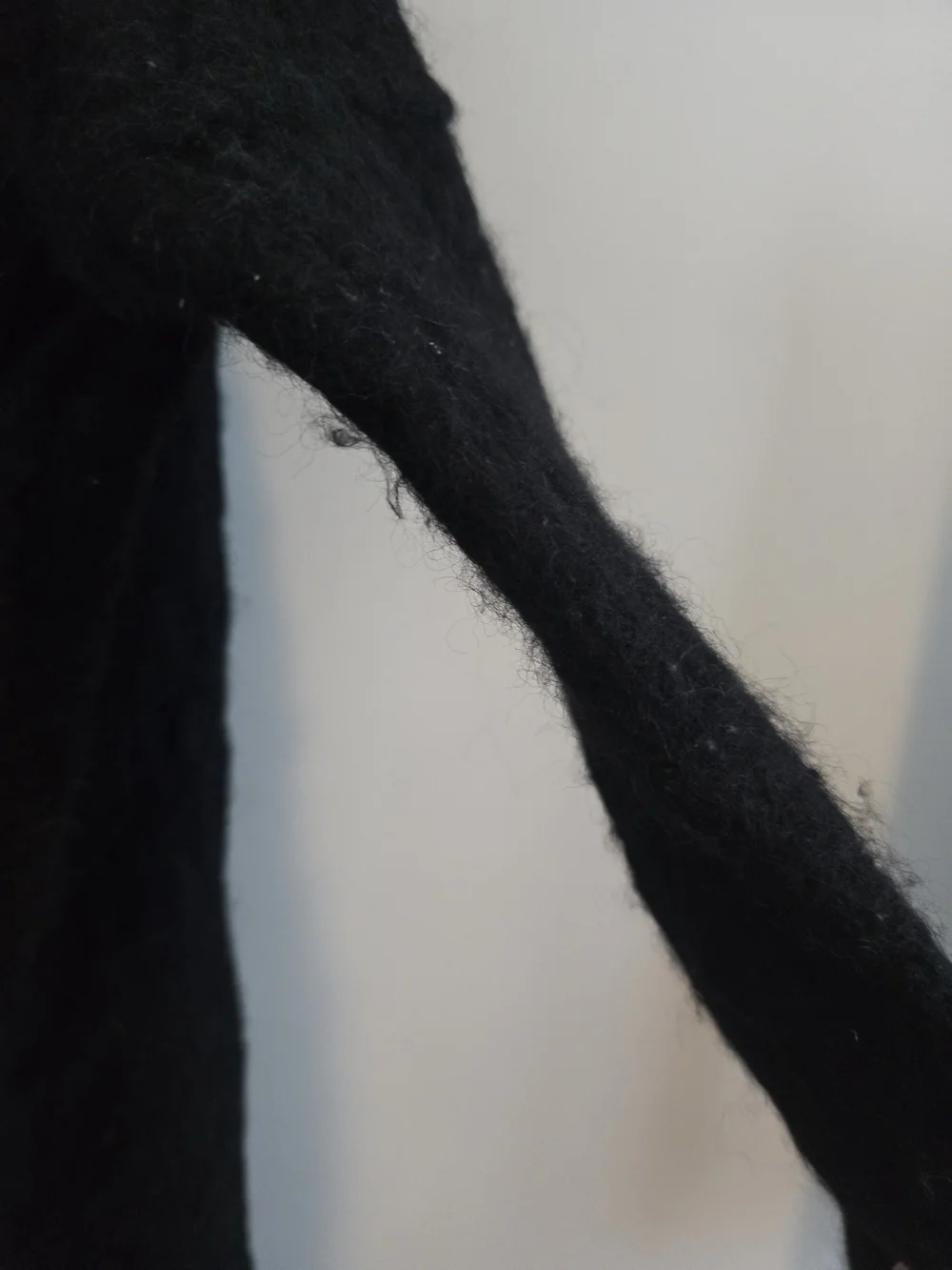 Free People Black Alpaca Wool Blend Open Front Pocket Cardigan Women’s S